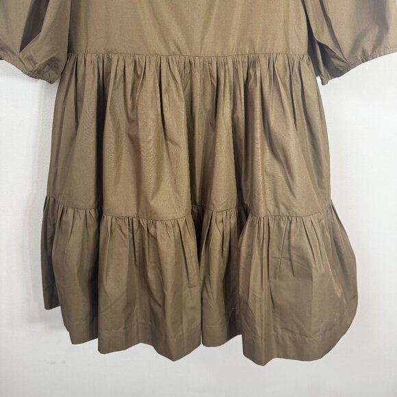 En Saison Gilda Tie-Back Poplin Mini Dress Women's Small Brown Tiered Boho NWT - Picture 9 of 16